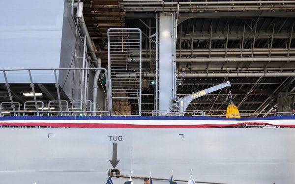 SMMC speaks at christening of future USNS Hector A. Cafferata Jr. (ESB-8)