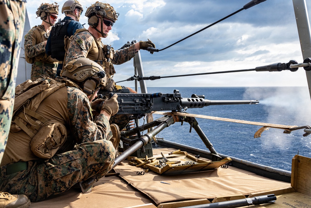 31st MEU | Live-Fire deck shoot aboard the USS New Orleans (LPD-18)