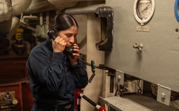 USS Essex Engineers work in forward and aft Main Machinery Rooms