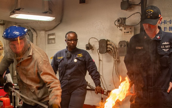 USS Essex Engineers work in forward and aft Main Machinery Rooms