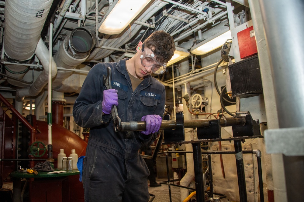 USS Essex Engineers work in forward and aft Main Machinery Rooms