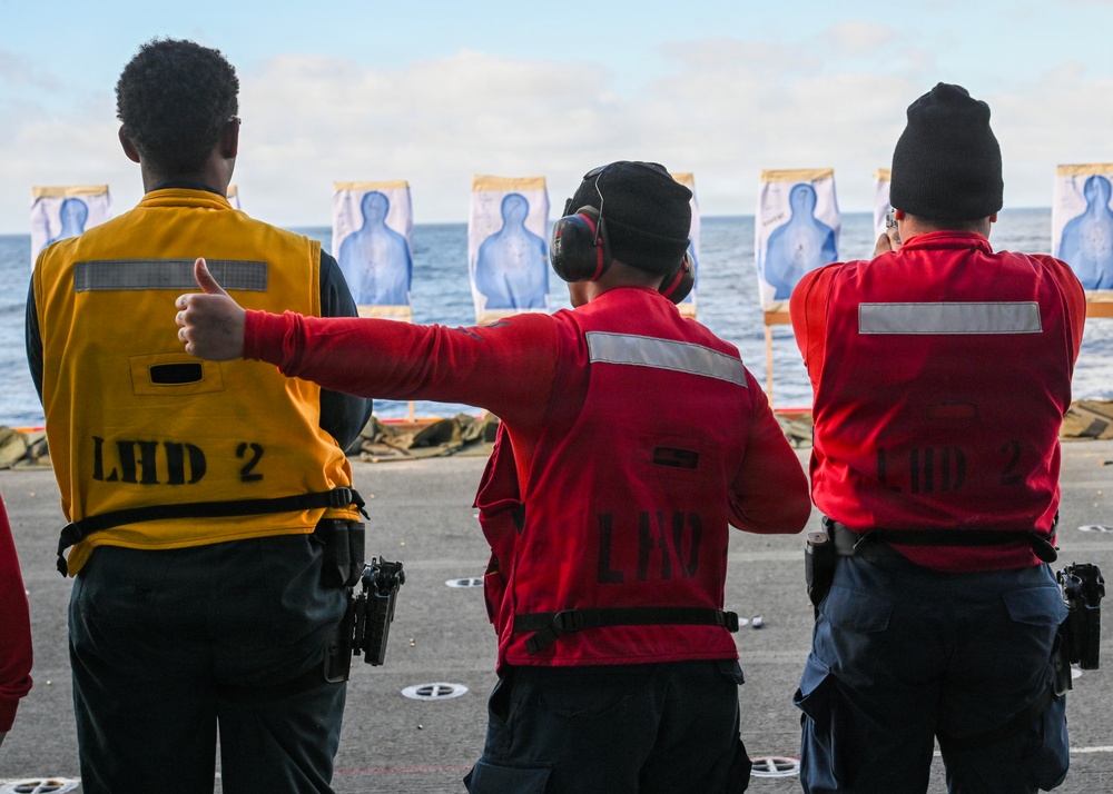 USS Essex (LHD 2) Weapons Live Fire, Small Arms Pistol and Rifle