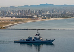 USS Mustin (DDG 89) Departs Naval Base San Diego