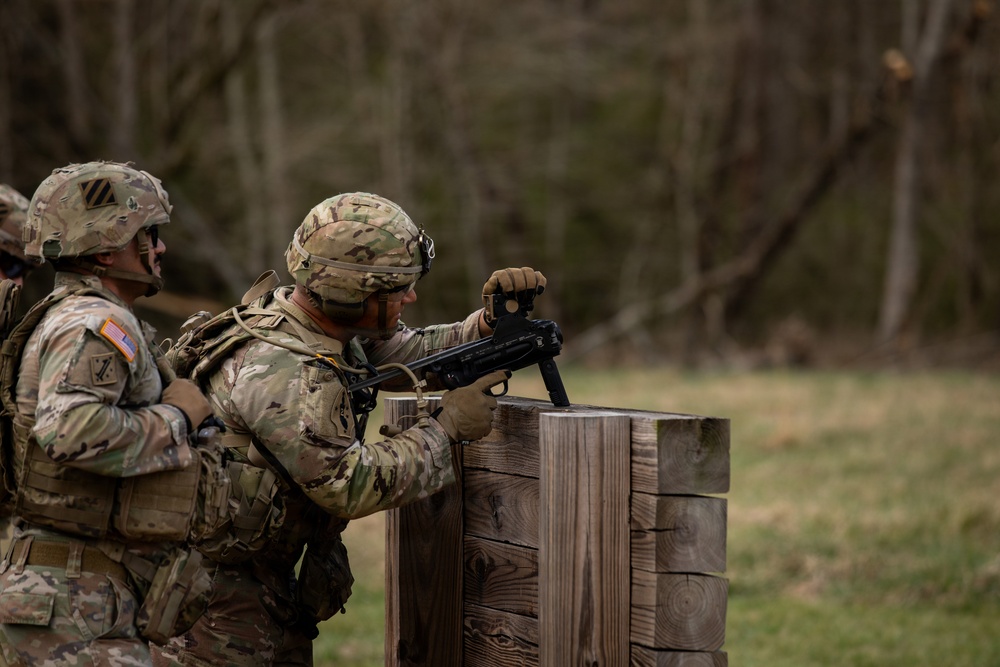 Infantryman Aims M320 Grenade Launcher