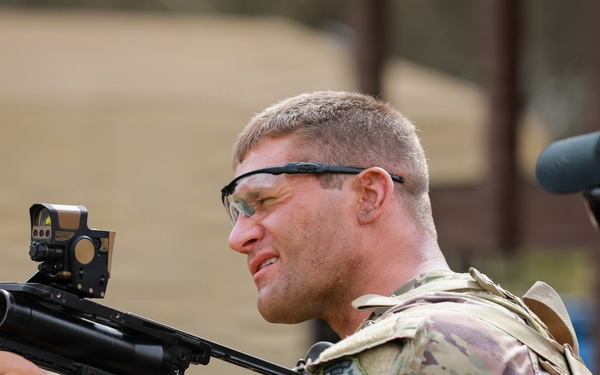 Infantryman Practices M320 Aiming