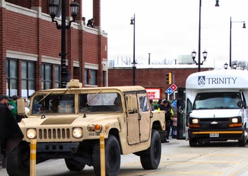 Illinois National Guard’s 108th Multifunctional Medical Battalion Adds Army Green to Forest Park’s 30th Annual St. Patrick’s Day Parade