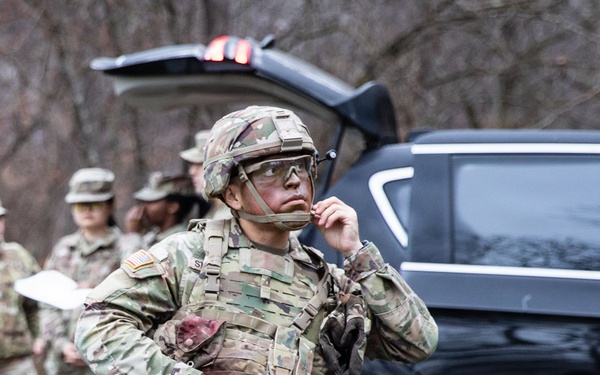 Competitor prepares for CBRNE lane