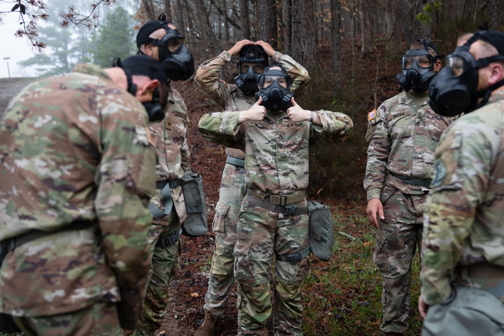 Sgt. 1st Class Howell enters gas chamber