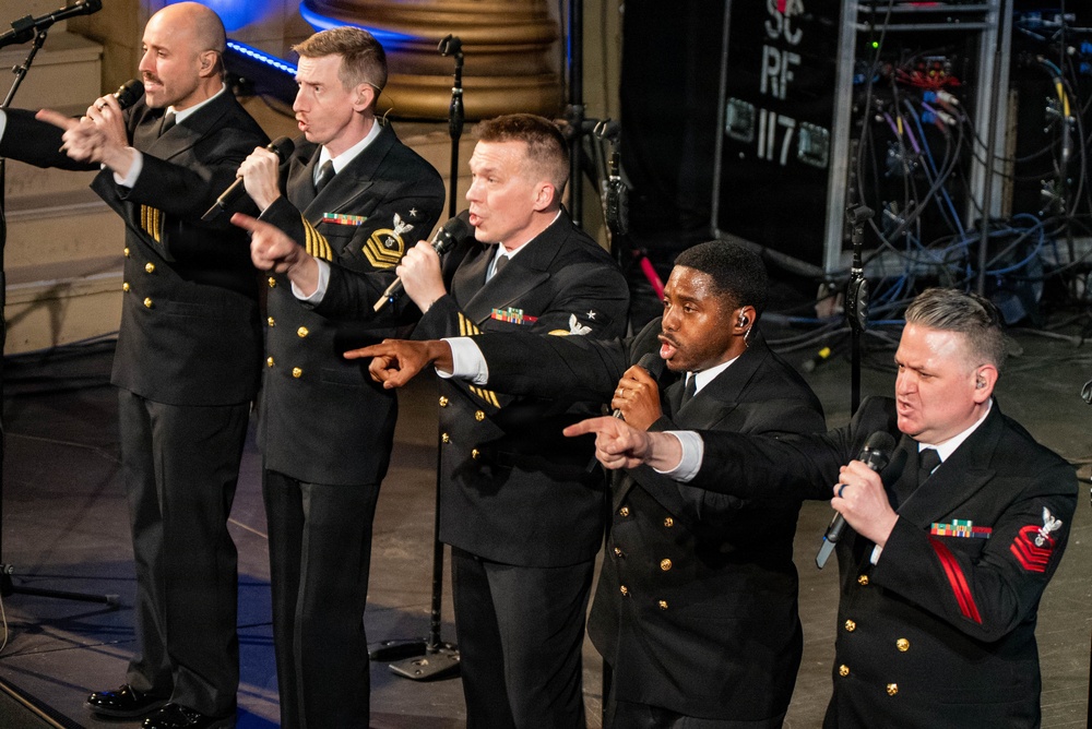 The US Navy Band Sea Chanters perform at the Latchis Theater in Brattleboro, TN