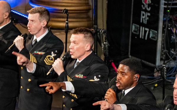The US Navy Band Sea Chanters perform at the Latchis Theater in Brattleboro, TN