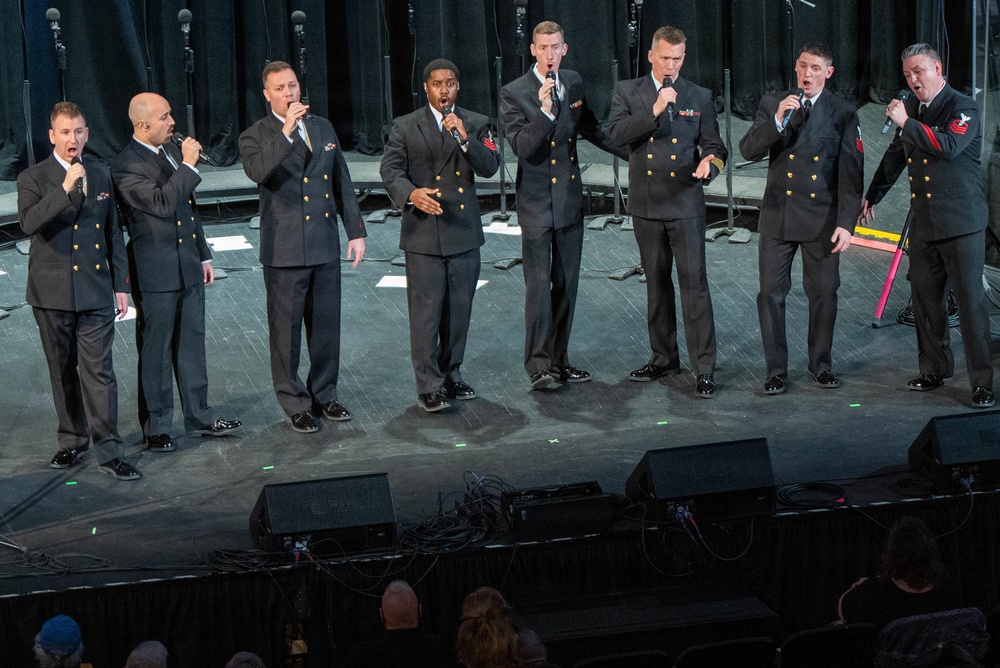 The US Navy Band Sea Chanters perform at the Latchis Theater in Brattleboro, TN