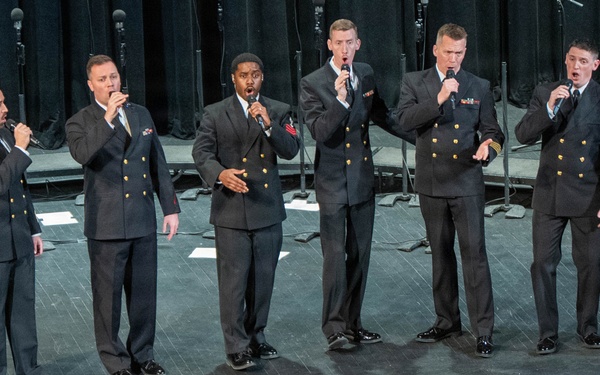 The US Navy Band Sea Chanters perform at the Latchis Theater in Brattleboro, TN