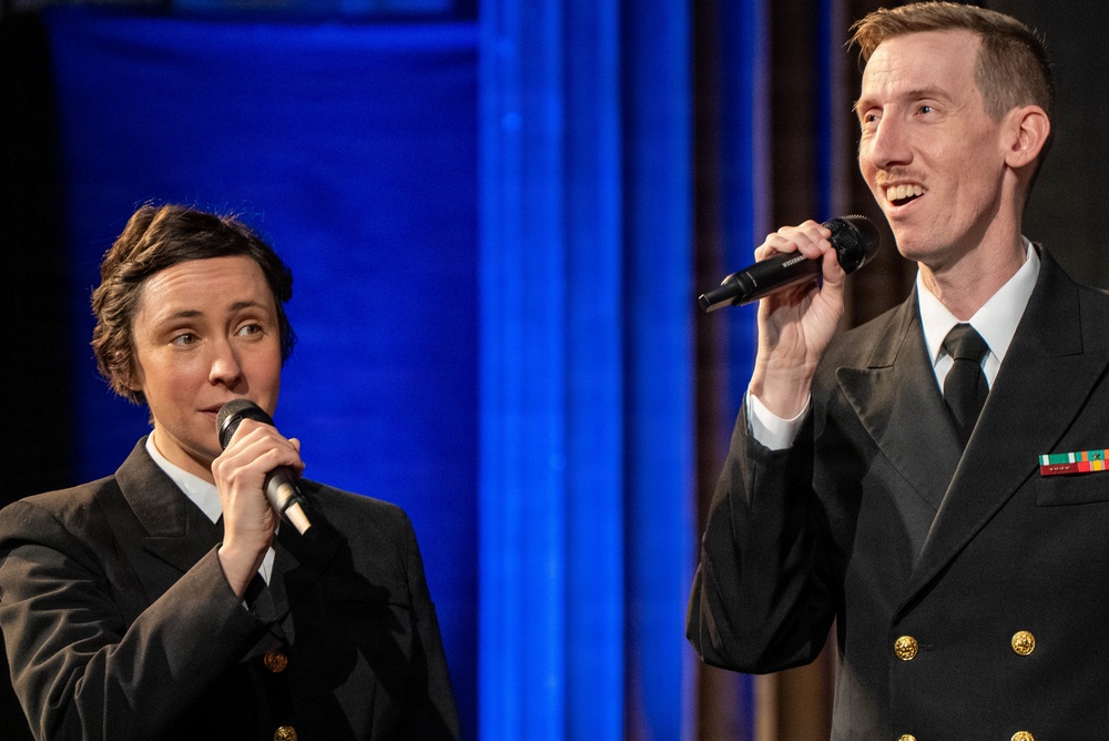 The US Navy Band Sea Chanters perform at the Latchis Theater in Brattleboro, TN