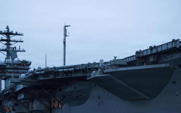 USS Nimitz Departs Bremerton