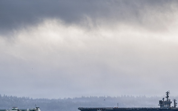 USS Nimitz Departs Bremerton