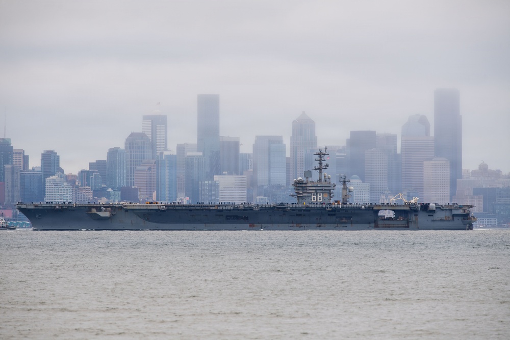 USS Nimitz Departs Bremerton