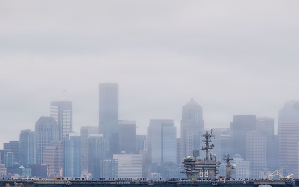 USS Nimitz Departs Bremerton