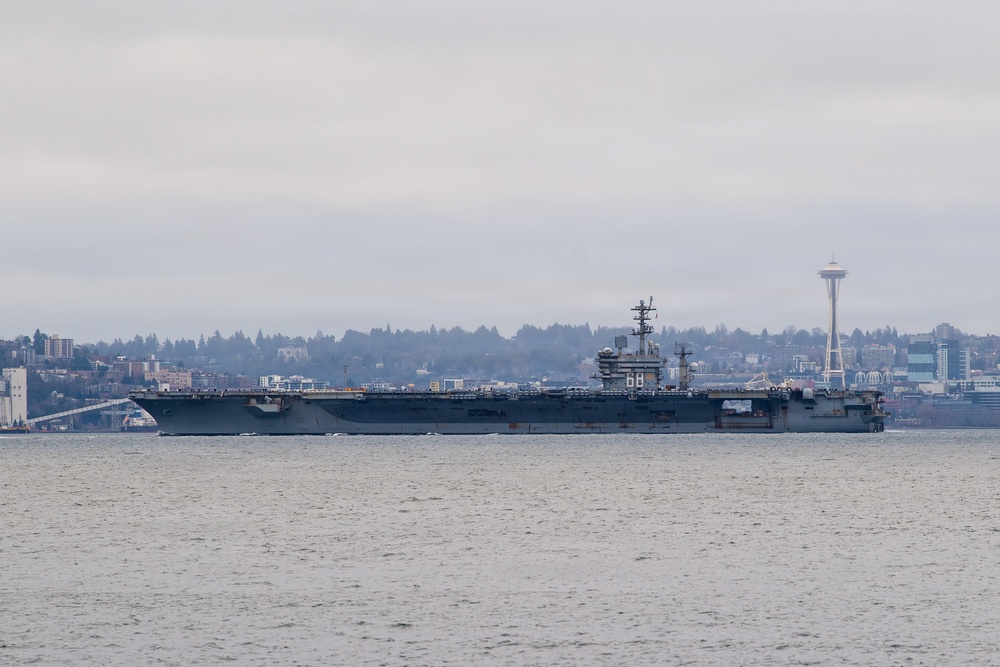 USS Nimitz Departs Bremerton