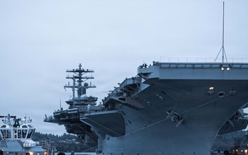 USS Nimitz Departs Bremerton