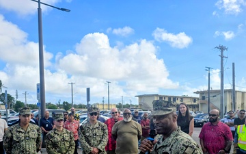 Admiral Tobias commemorates OICC MCM all hands and coin presentation