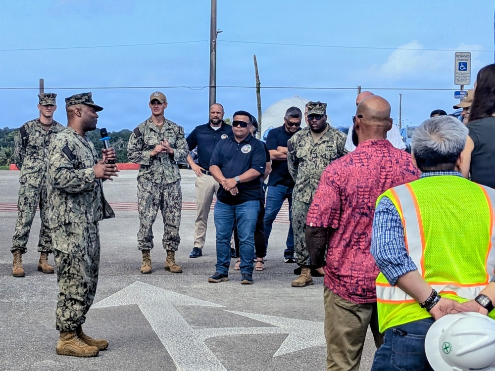 Admiral Tobias executes OICC MCM all hands and coin presentation