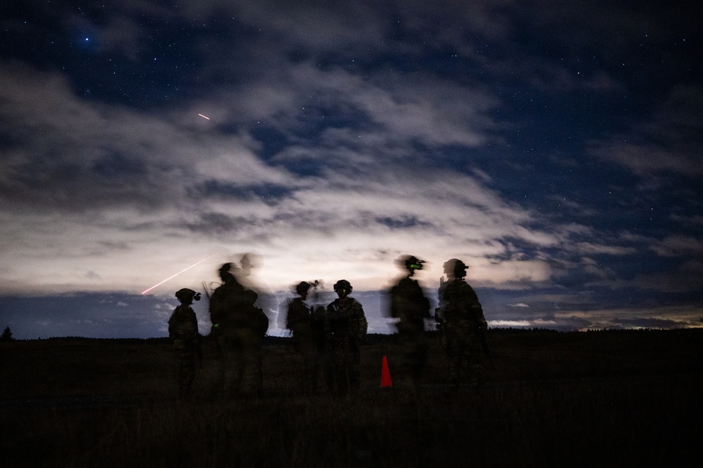 U.S. Soldiers conduct live fire exercise after dark
