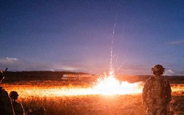 U.S. Soldiers conduct live fire exercise after dark