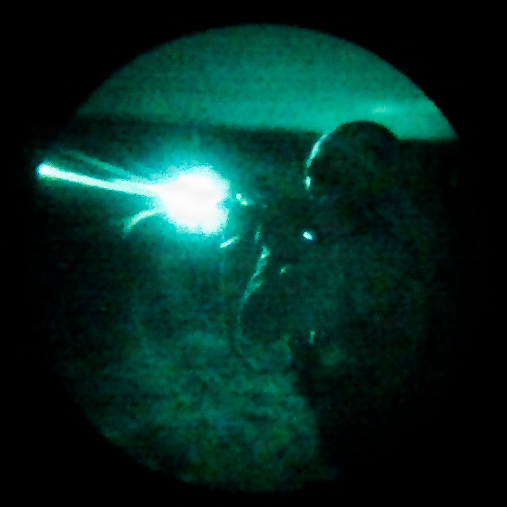 U.S. Soldiers conduct live fire exercise after dark