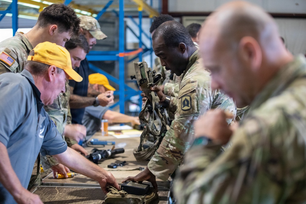 3-265 Air Defense Artillery Soldiers Receive Individual MILES Gear at JRTC
