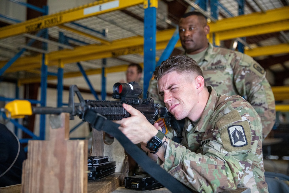 3-265 Air Defense Artillery Soldiers Receive Individual MILES Gear at JRTC