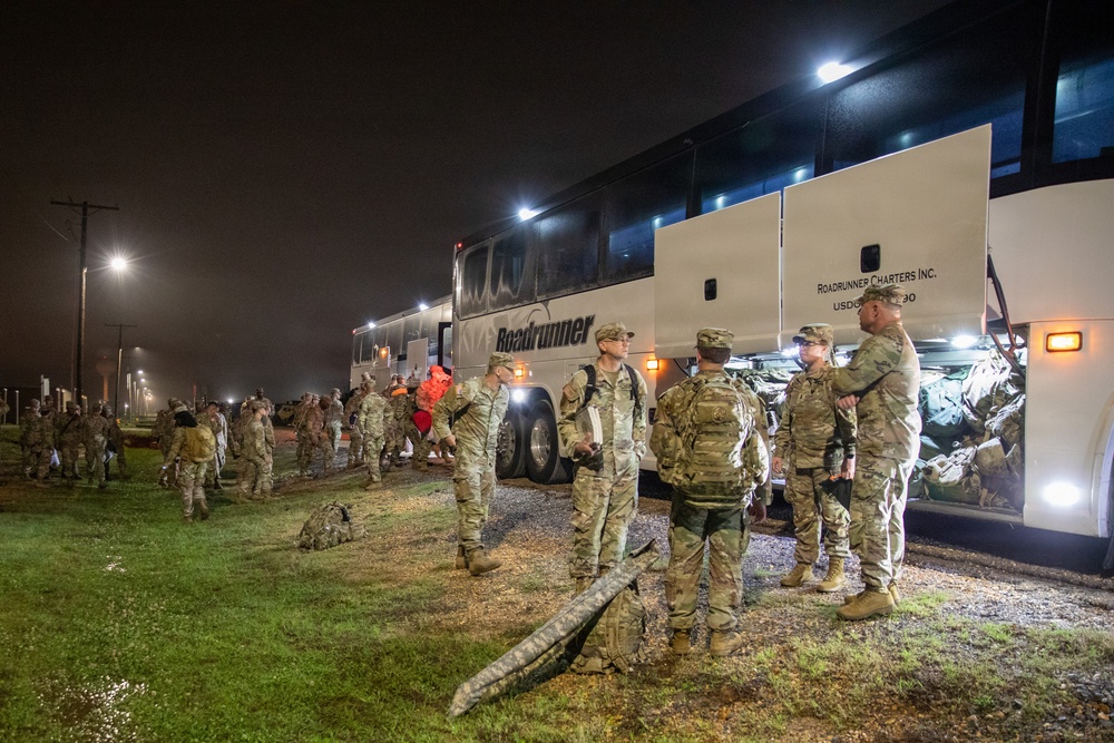 3-265th Air Defense Artillery Regiment Soldiers Arrive to Fort Polk for JRTC