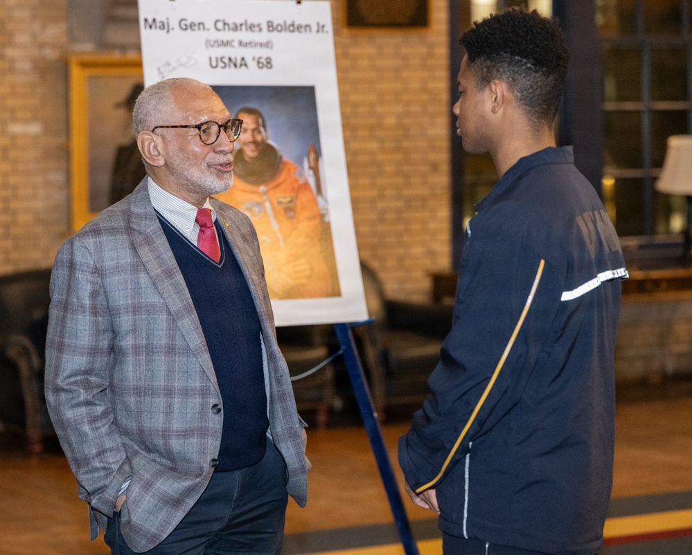 Astronauts meet with midshipmen during Astronaut Convocation event at U.S. Naval Academy
