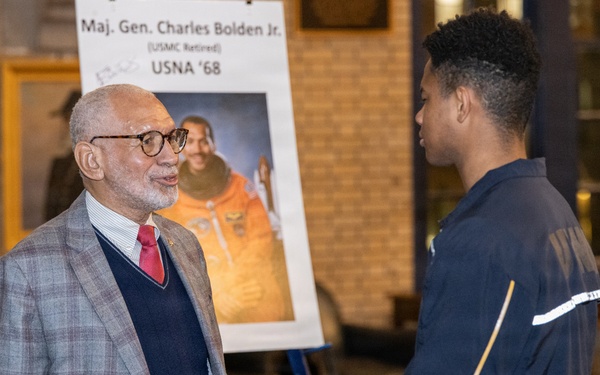Astronauts meet with midshipmen during Astronaut Convocation event at U.S. Naval Academy