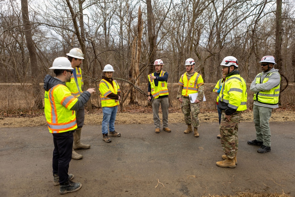 USACE Omaha District Rapid Response Technical Center of Expertise team assesses remediation areas at Potomac Interceptor collapse site