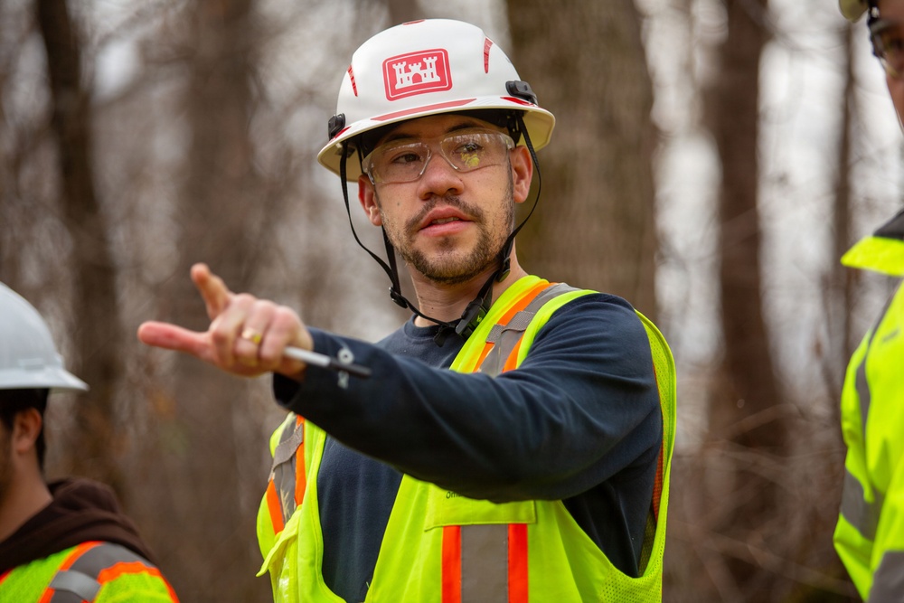 USACE Omaha District Rapid Response Technical Center of Expertise team assesses remediation areas at Potomac Interceptor collapse site