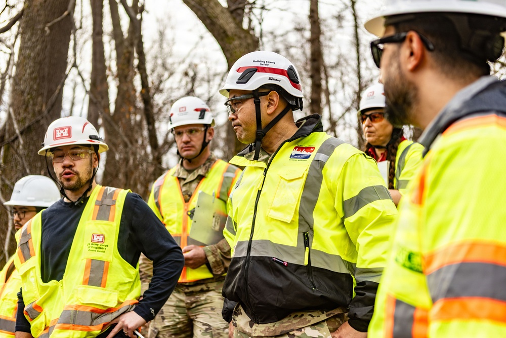USACE Omaha District Rapid Response Technical Center of Expertise team assesses remediation areas at Potomac Interceptor collapse site