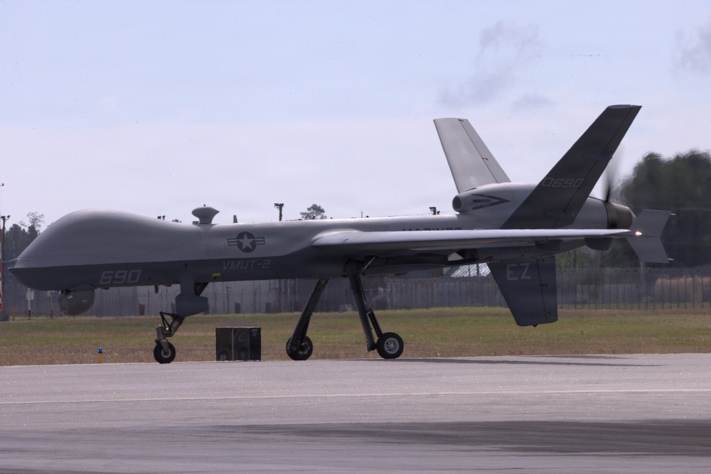 VMUT-2's MQ-9A makes inaugural landing at Marine Corps Air Station New River