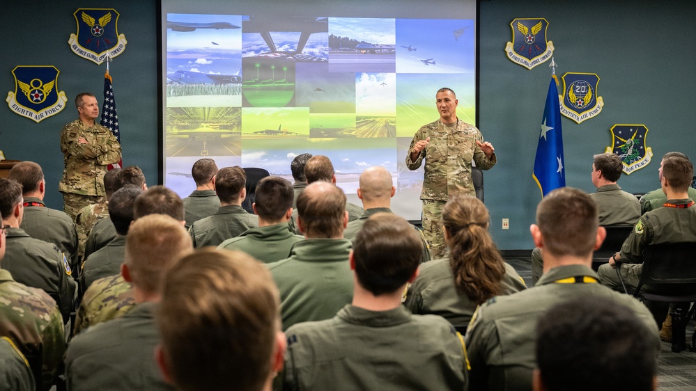 Eighth Air Force command team visits Minot Air Force Base