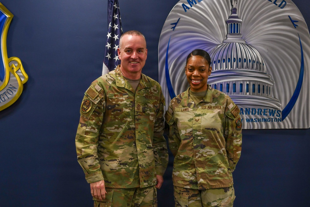 CMSAF Wolfe visits Andrews