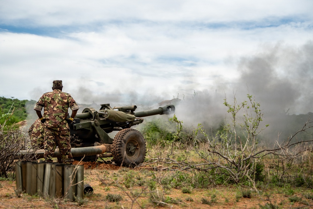 US, Kenya artillery units conduct bilateral M119A2 live-fire during Justified Accord 2026