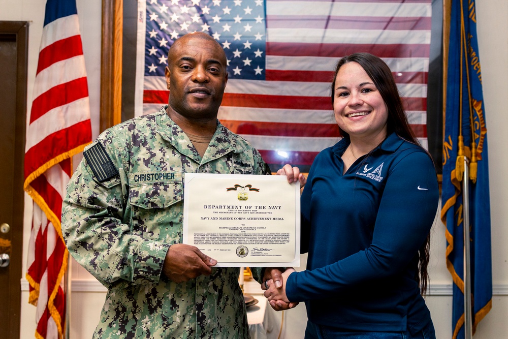 Air Force Tech. Sgt. awarded the Navy and Marine Corps Achievement Medal