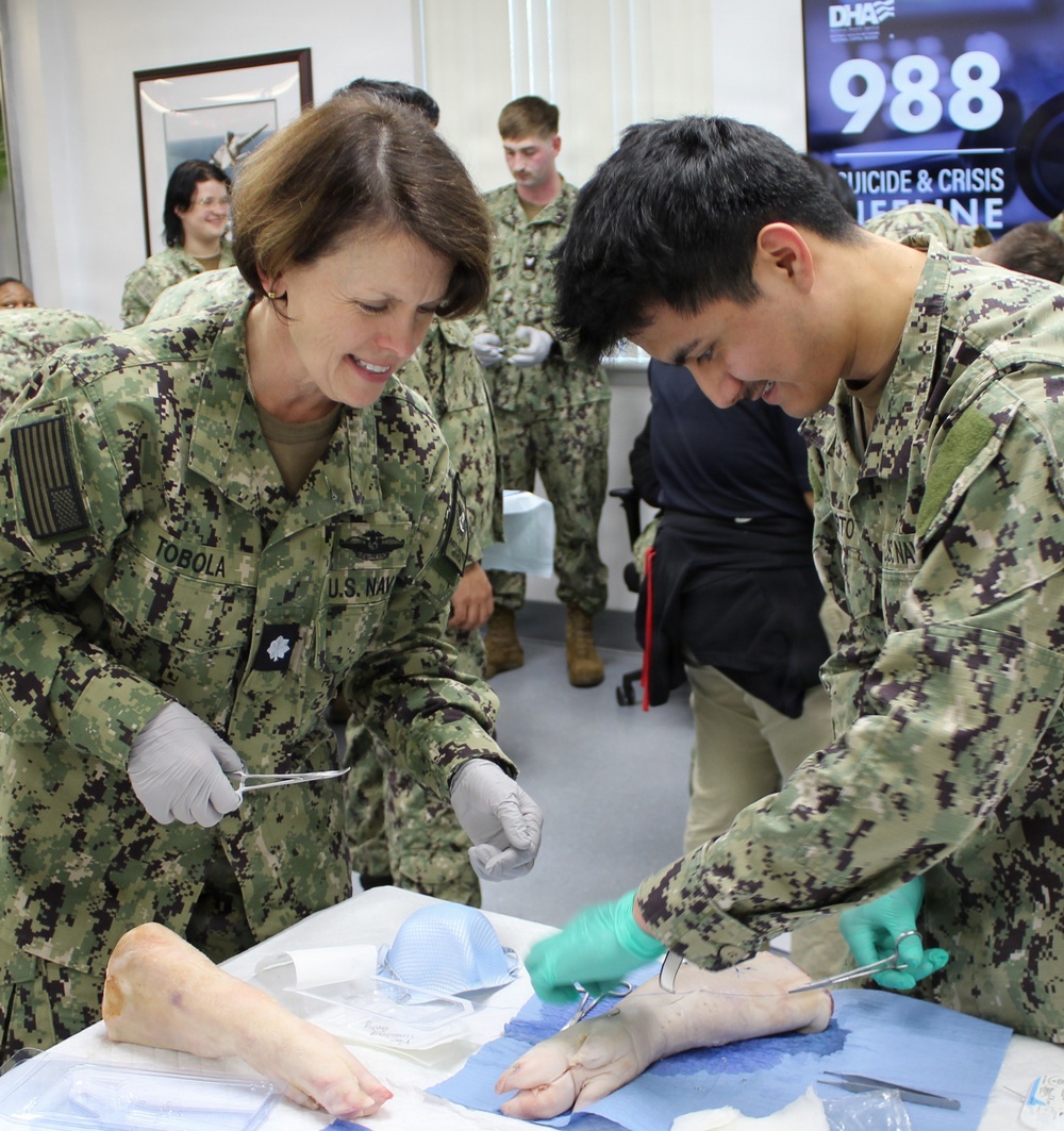 NMRTC Patuxent River Leadership Instructs During Suture Lab