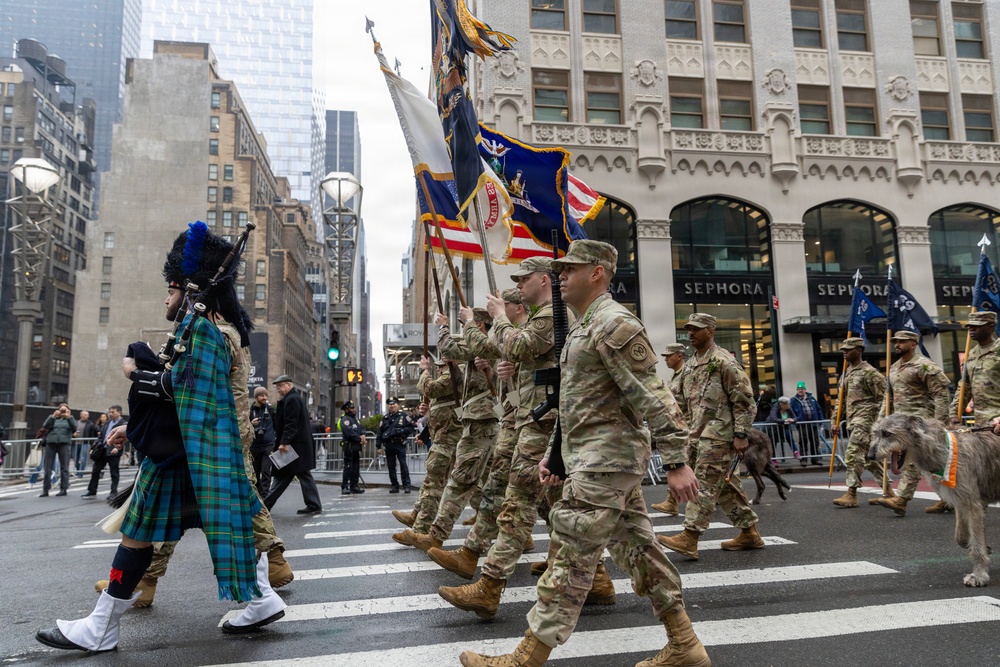 NY National Guard's 1st Battalion, 69th Infantry Regiment leads St. Patrick's Day Parade for 175th time