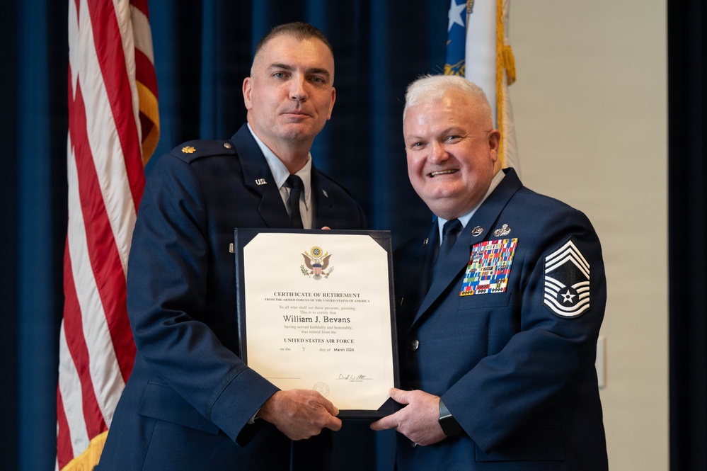 Chief Master Sgt. William Bevans retires from U.S. Air Force