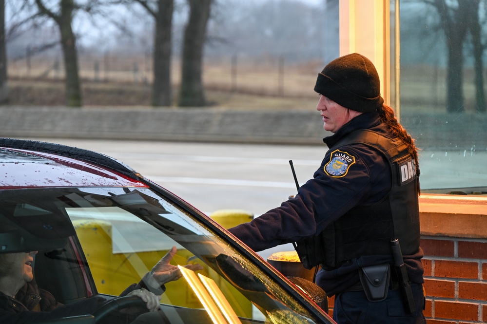 Fort Leavenworth Department of the Army Security Guards stand ready