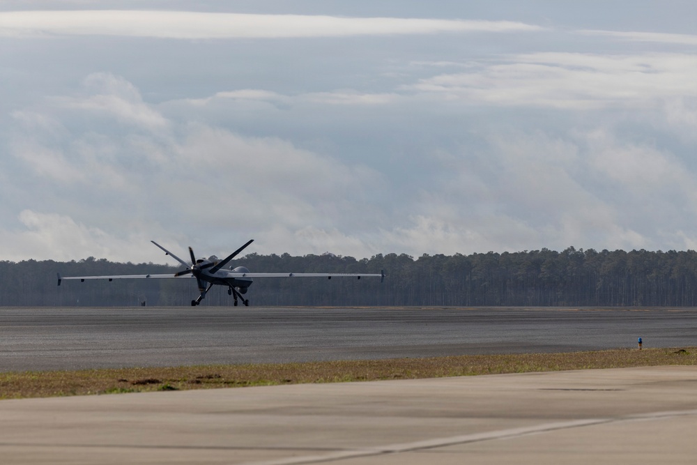 VMUT-2's MQ-9A makes inaugural landing at Marine Corps Air Station New River