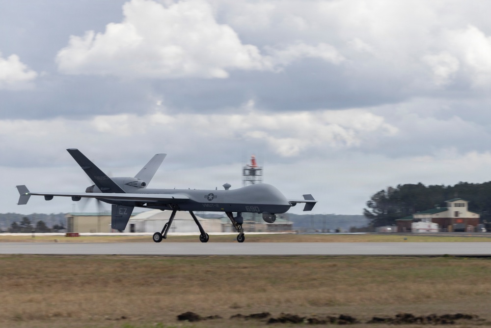 VMUT-2's MQ-9A makes inaugural landing at Marine Corps Air Station New River