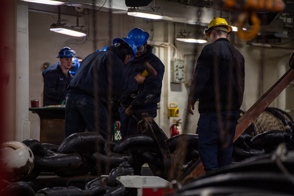 USS Nimitz Conducts Anchor Drop Evolution