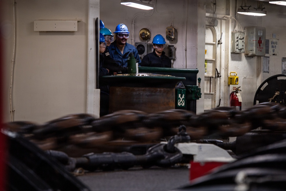 USS Nimitz Conducts Anchor Drop Evolution