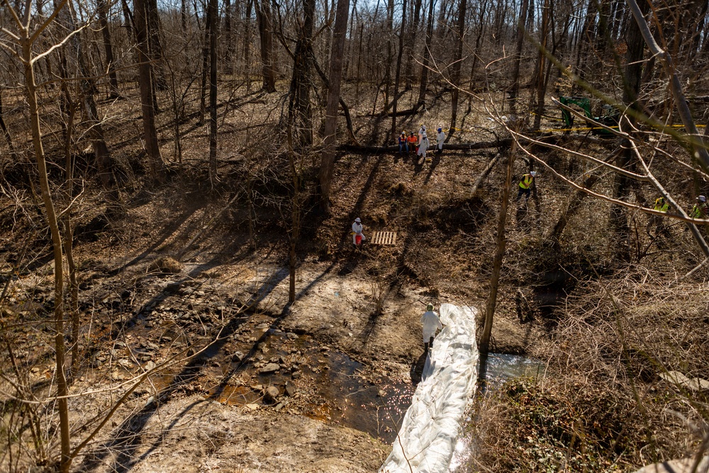 U.S. Army Corps of Engineers installs containment system in Rock Run culvert to aid Potomac Interceptor response